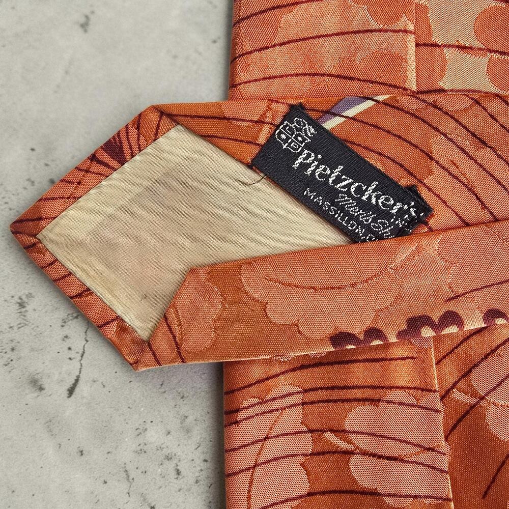 VTG 1930s 1940s Pietzcker's Massillon OH Wide Rayon Swing Necktie Art Deco 4.5" - Picture 3 of 4